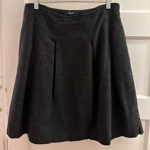 Madewell Pleated Gray Wool Blend Skirt